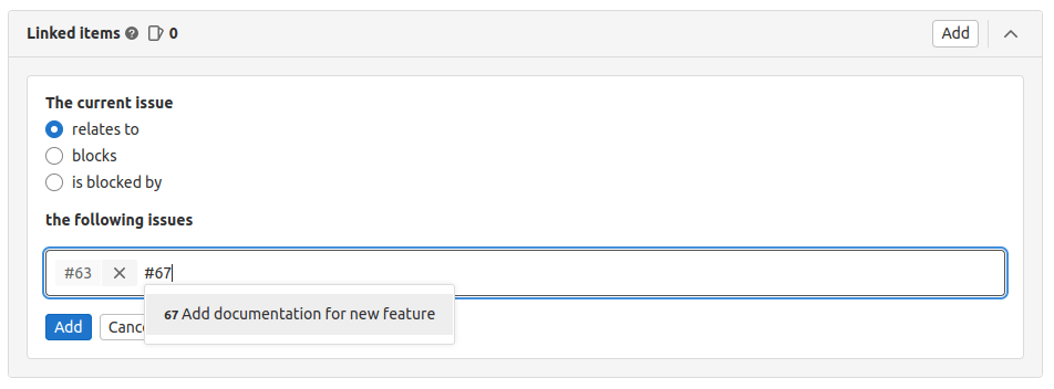 Adding a related issue